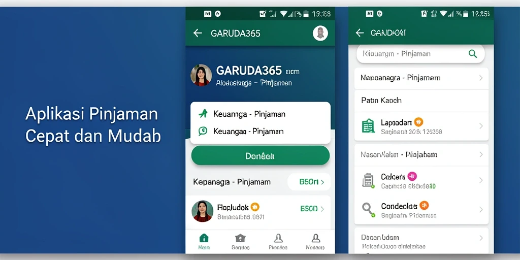 Tampilan antarmuka aplikasi GARUDA365 yang mudah digunakan.