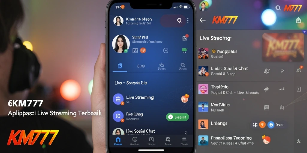 Antarmuka aplikasi KM777 yang ramah pengguna untuk Live Streaming.