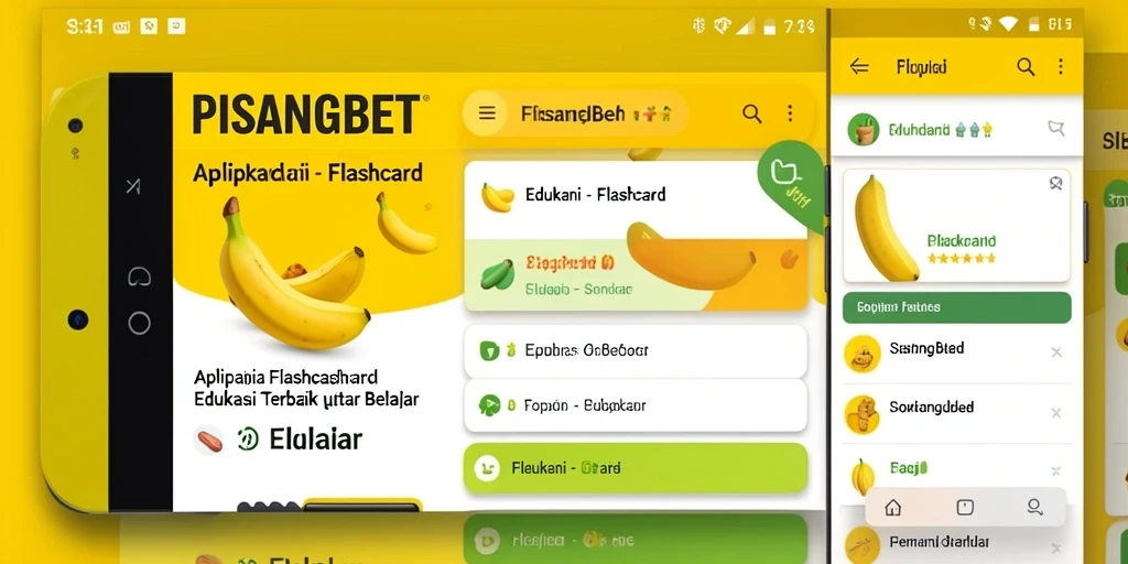 Tampilan antarmuka PISANGBET dengan fitur Flashcard yang interaktif.