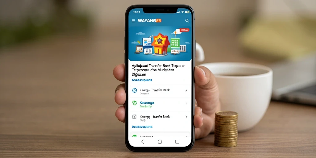 Antarmuka aplikasi WAYANG88 yang mudah digunakan untuk Transfer Bank.