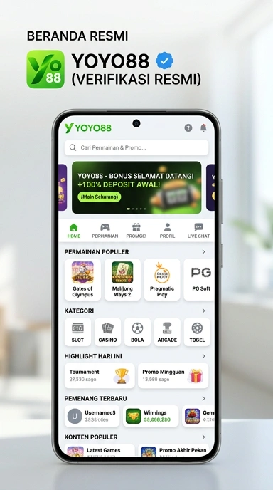 Tampilan kanal resmi yoyo88